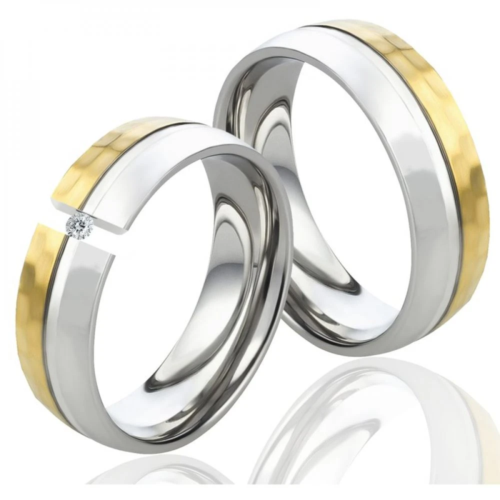 Edelstahlringe LUC40 mit Diamant