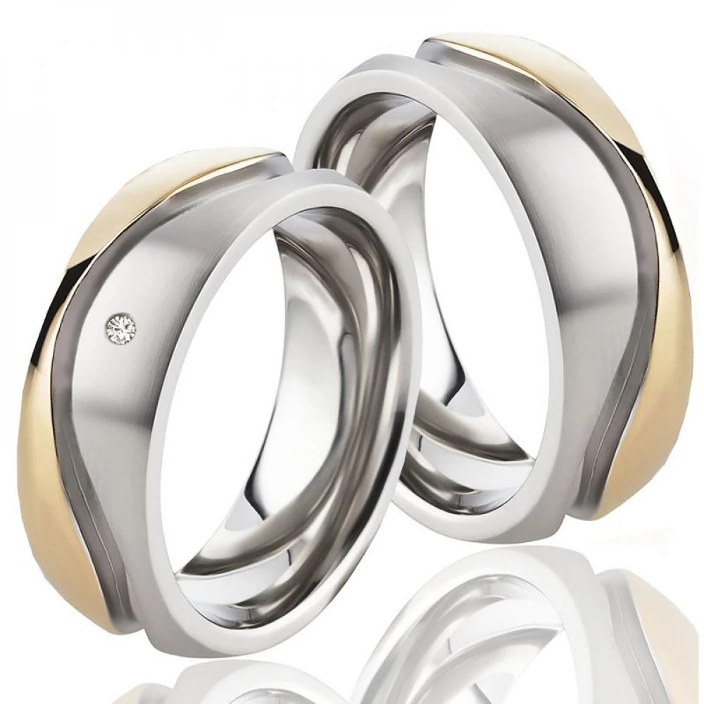 Edelstahlringe MOR12 mit Diamant