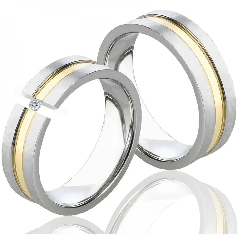 Edelstahlringe LUC45 mit Diamant