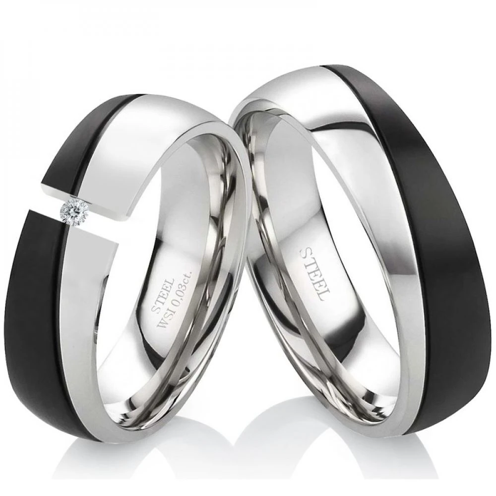 Edelstahlringe LUC6 mit Stein und Gravur