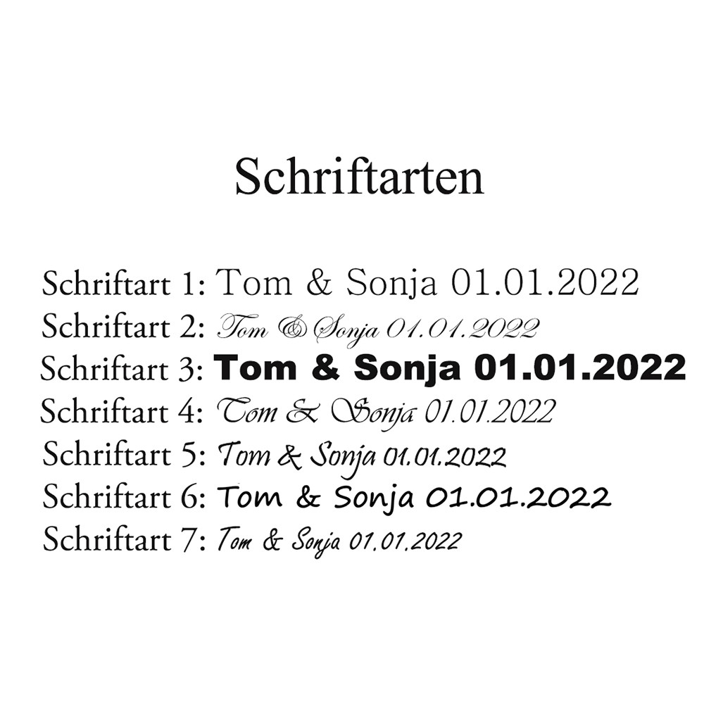 Schriftarten zur Ringgravur Schriftarten zur Ringgravur