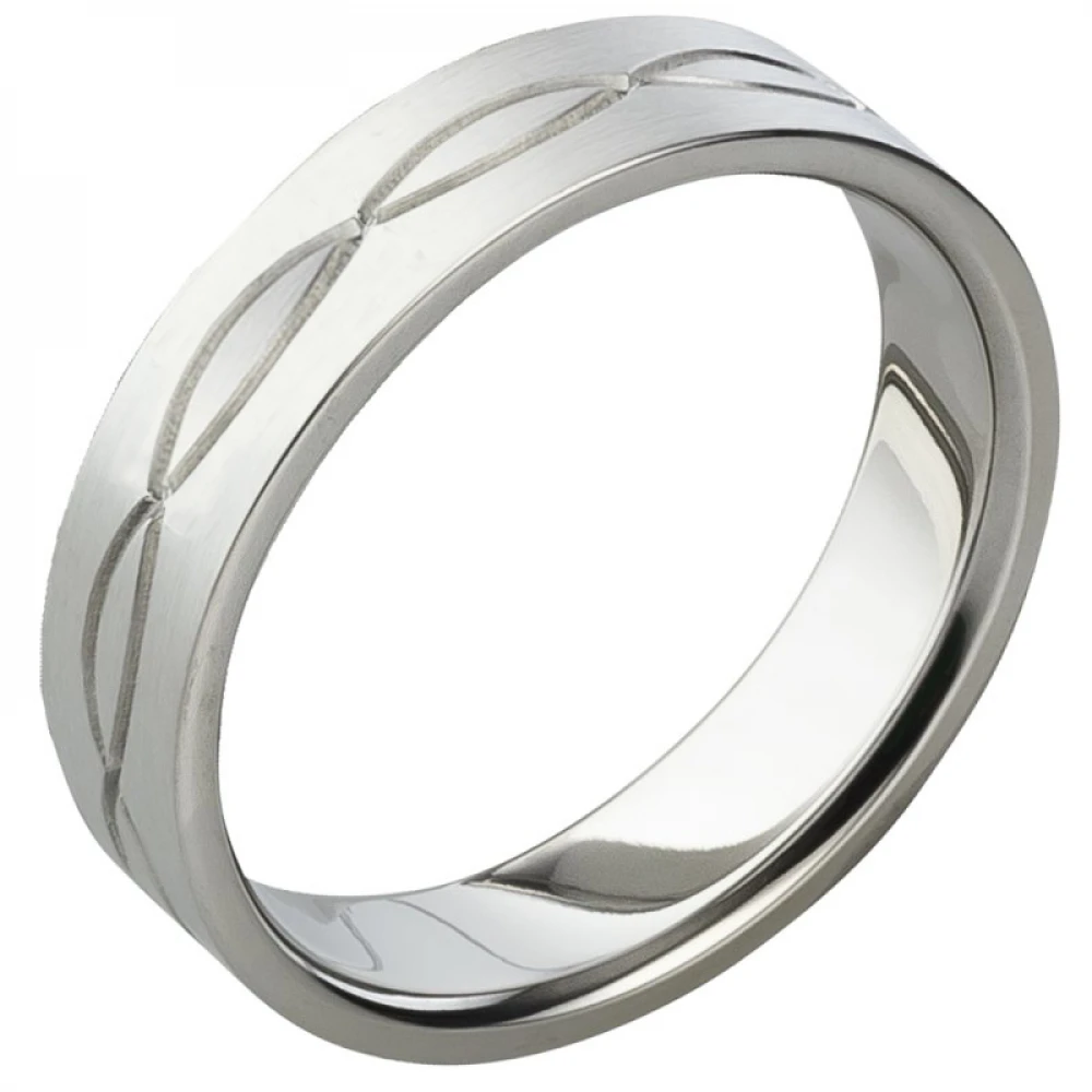 Herrenring Edelstahl mit Wellendesign AB1023