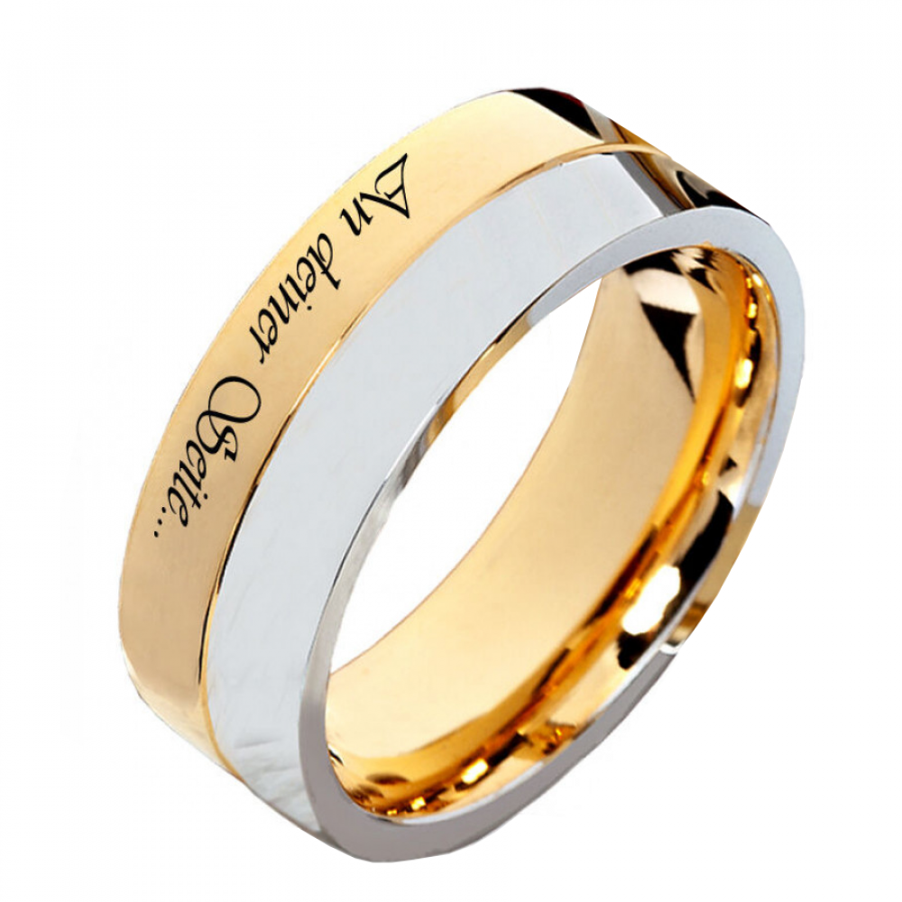 Edelstahlringe E007 mit Zirkonia - Außengravur