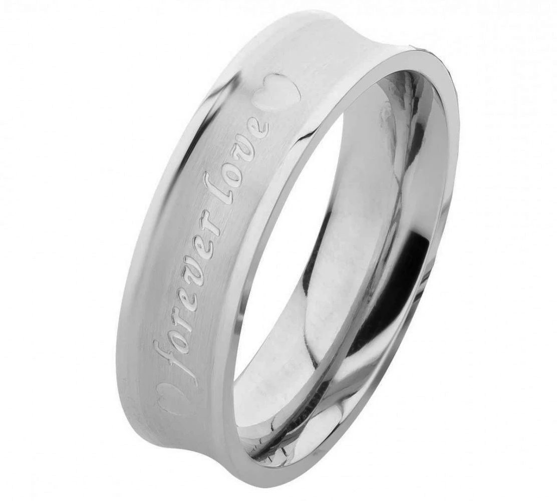 Edelstahlringe E099 mit forever Love Edelstahlringe E099 mit forever Love