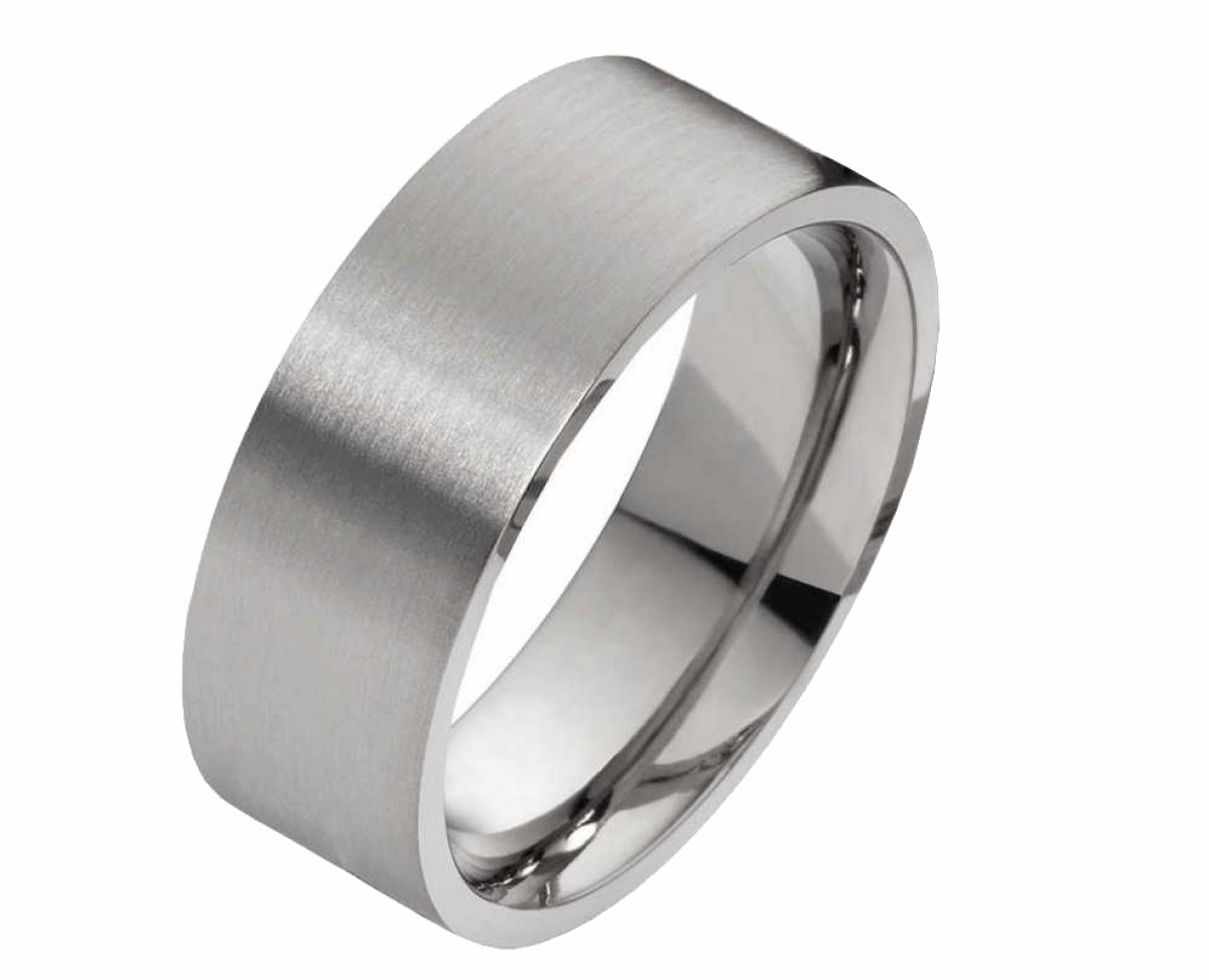 Breite Edelstahlringe E127 mit Zirkonias und Gravur Breite Edelstahlringe E127 mit Zirkonias und Gravur