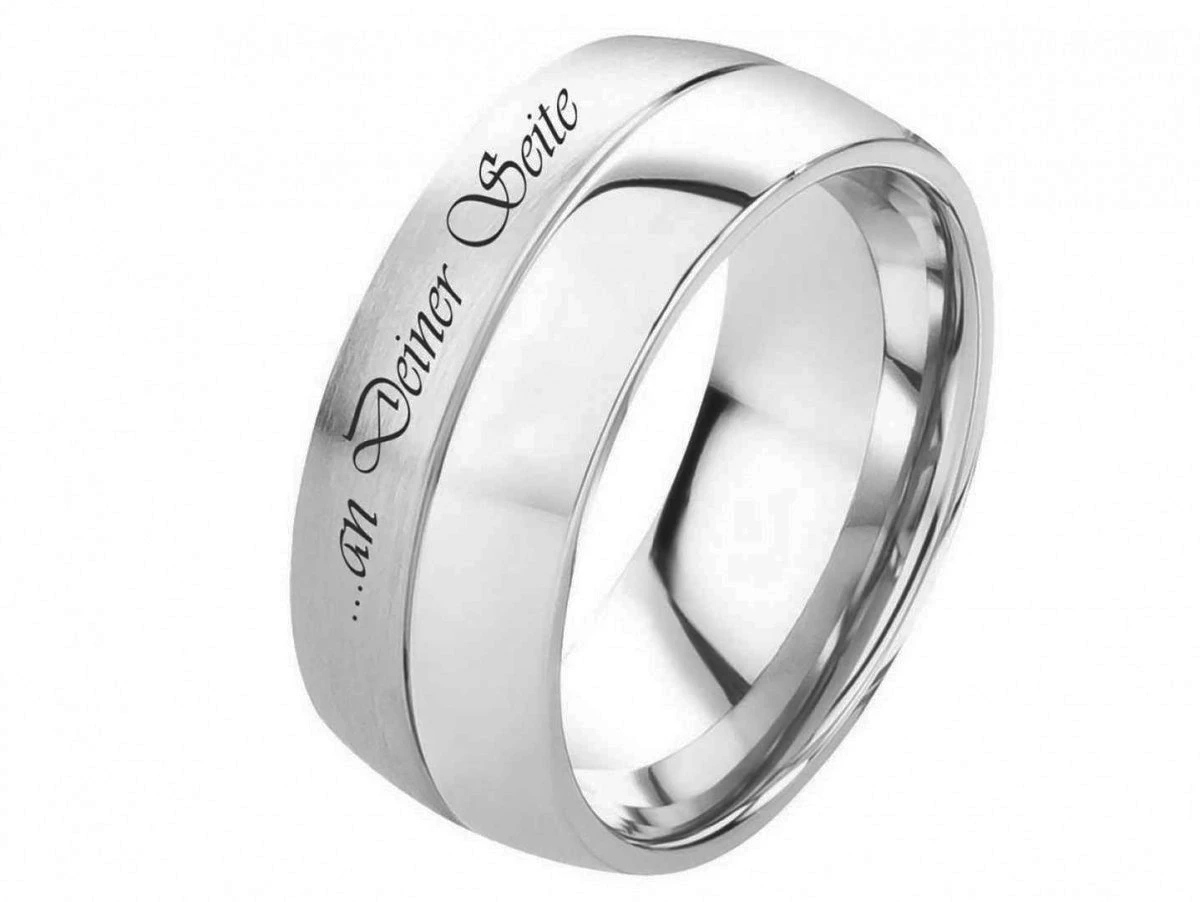 Herrenring Edelstahl HE136 mit Außengravur