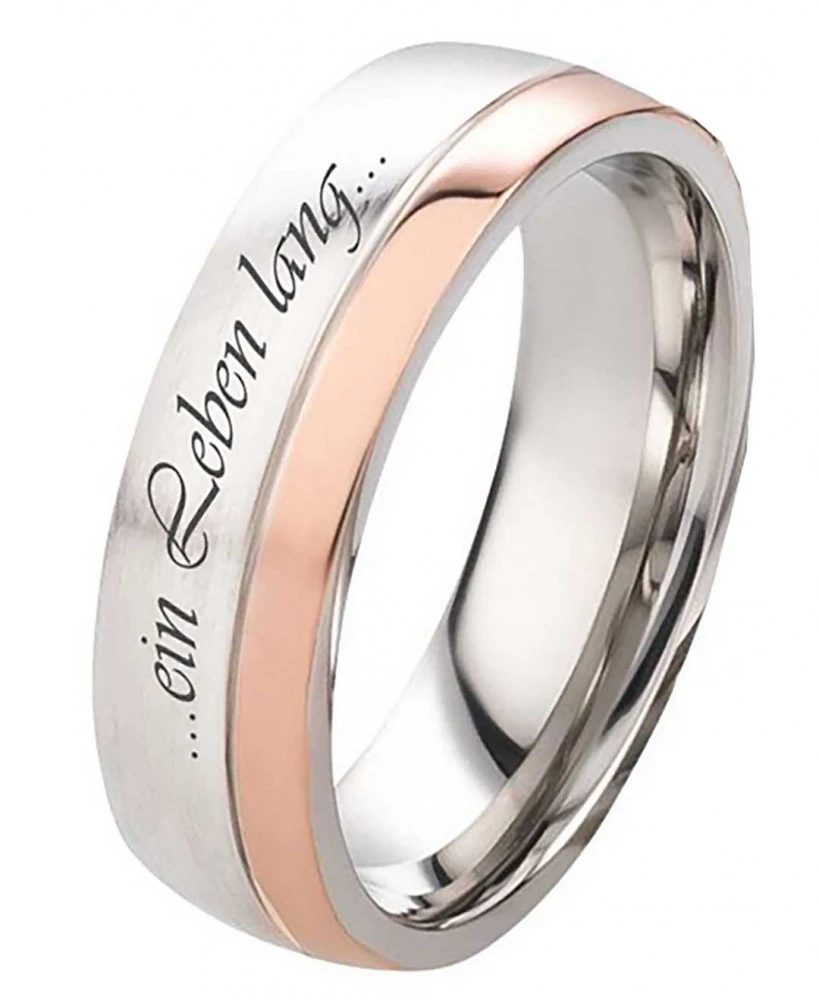 Edelstahlringe E204 ohne Stein mit Außengravur