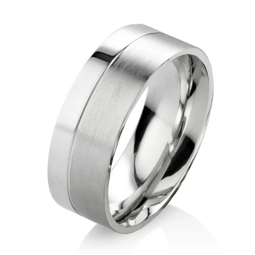 Herrenring Edelstahl HE098 ohne Stein mit Gravur