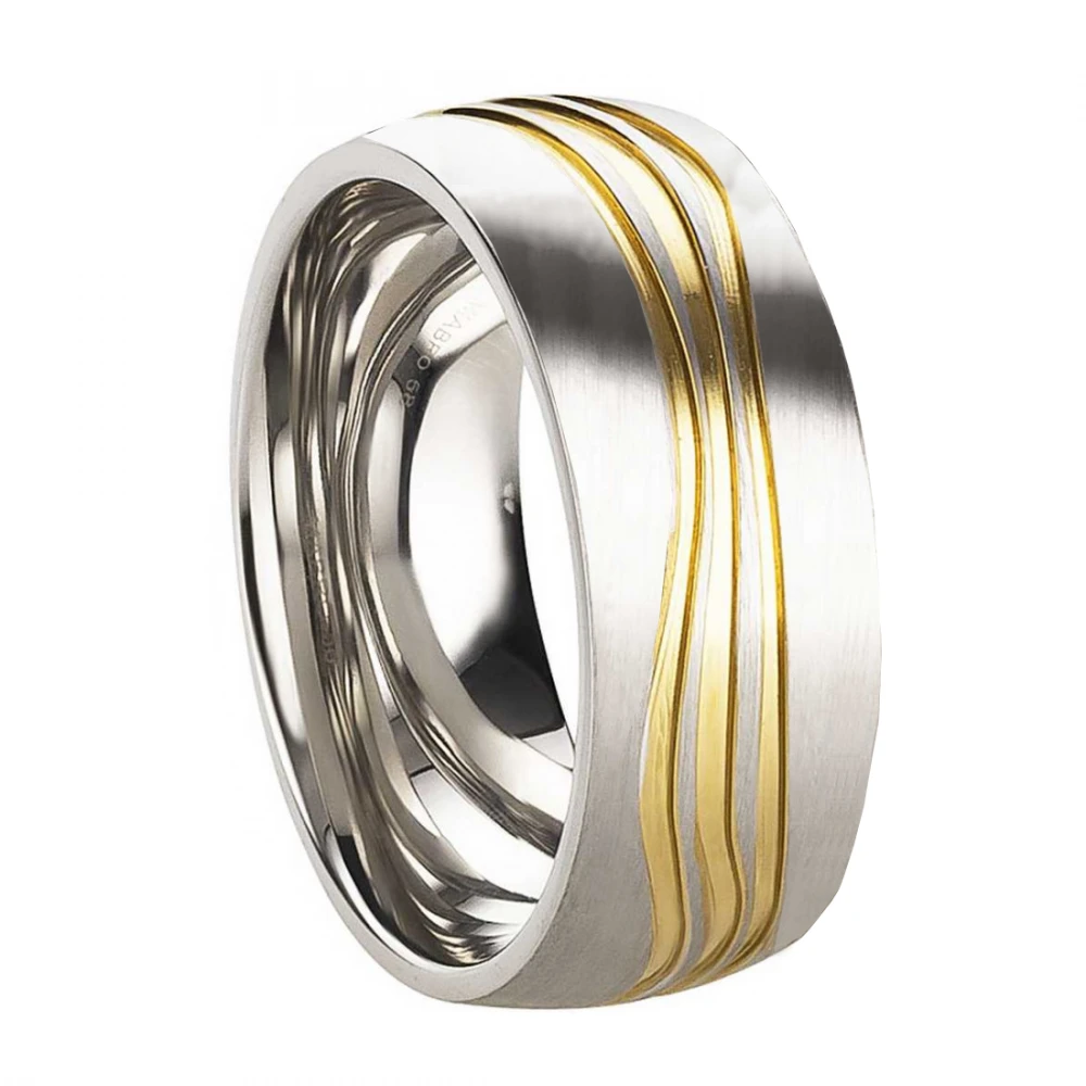 Herrenring Edelstahl schlicht Silber AB3205