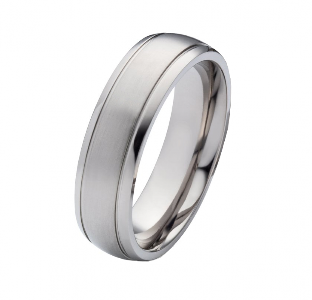 Ausgefallener Herrenring MOR15 breite 6mm mit Gravur