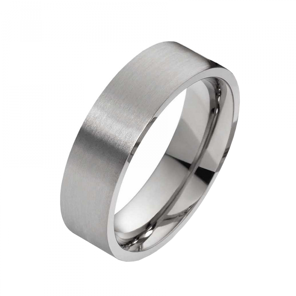 Mattierte Edelstahlringe MOR26 mit Stein Gravur