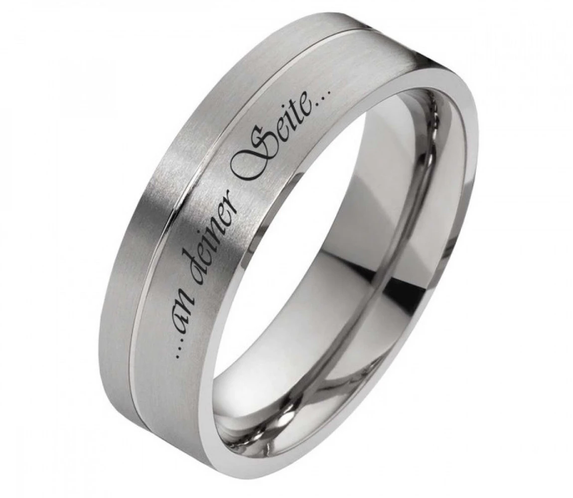 Massive Titanringe T073 mit Zirkonia oder Diamant