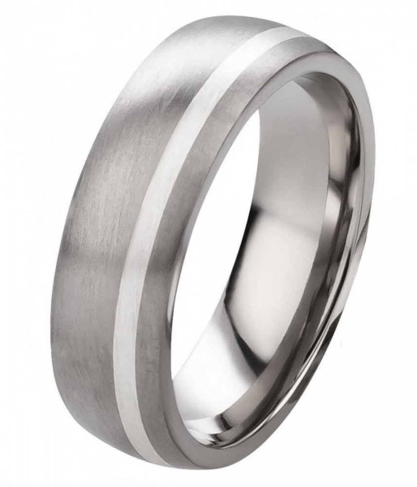 925 Silber in Titanringe T087 breite 6mm und matt 925 Silber in Titanringe T087 breite 6mm und matt