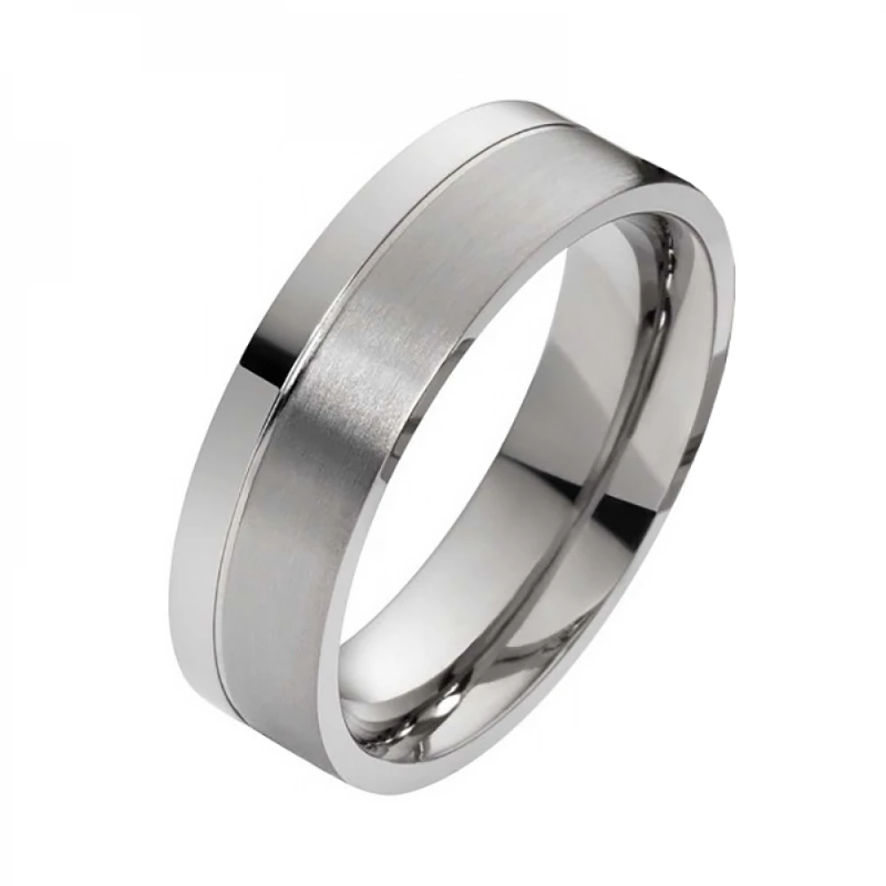 Massive Titanringe T126 mit blauem Zirkonia