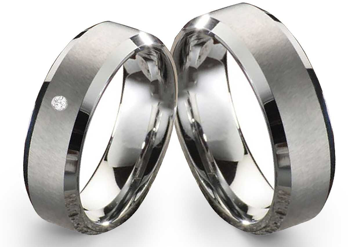 Partnerringe Wolframringe PW100 mit Zirkonia Partnerringe Wolframringe PW100 mit Zirkonia