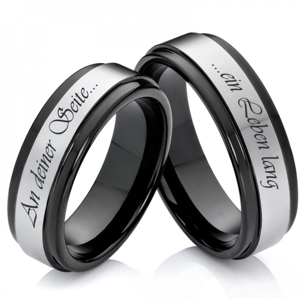 Wolframringe W159 mit Außengravur Wolframringe W159 mit Außengravur