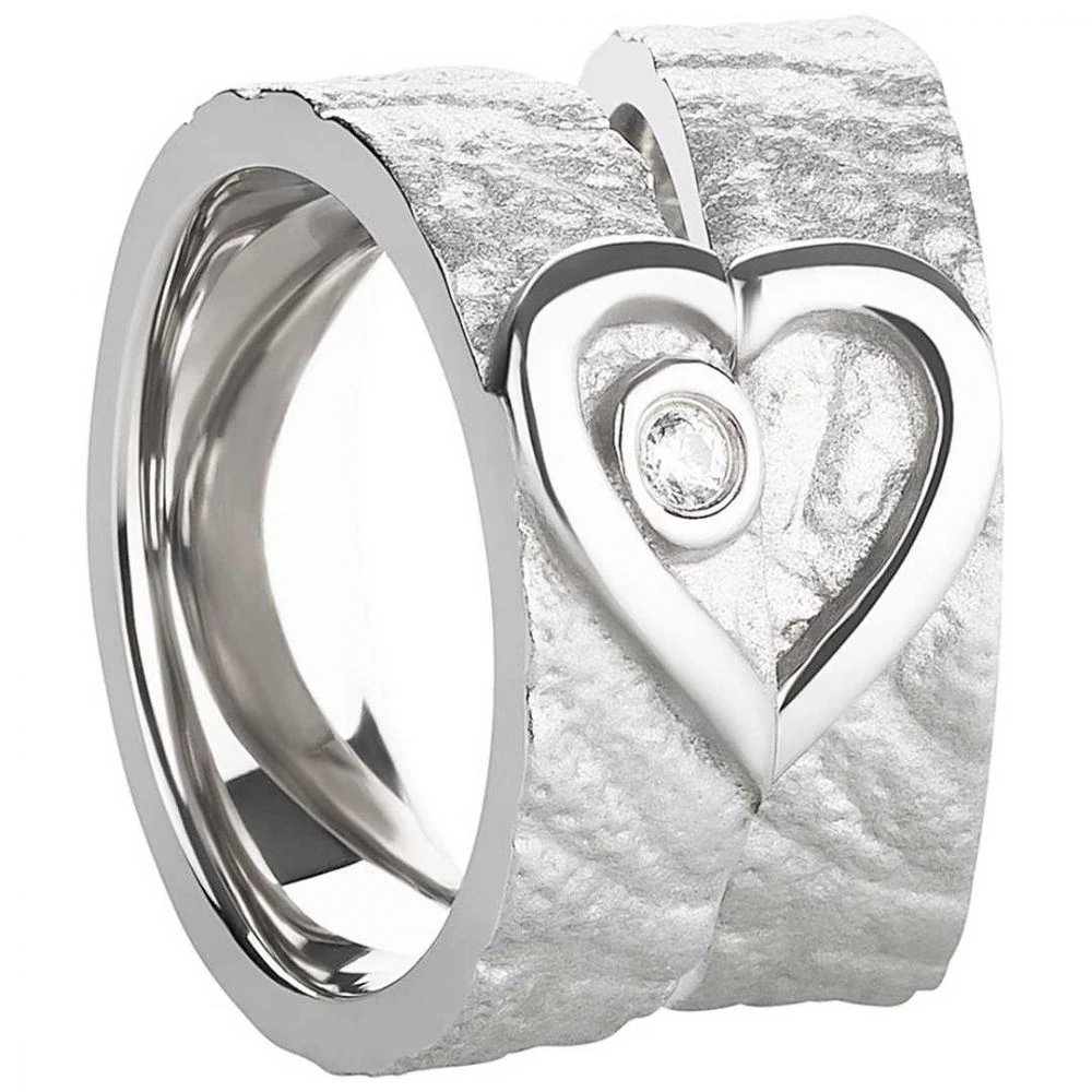 Partnerringe Edelstahl AB3408-AB3409 mit Herz