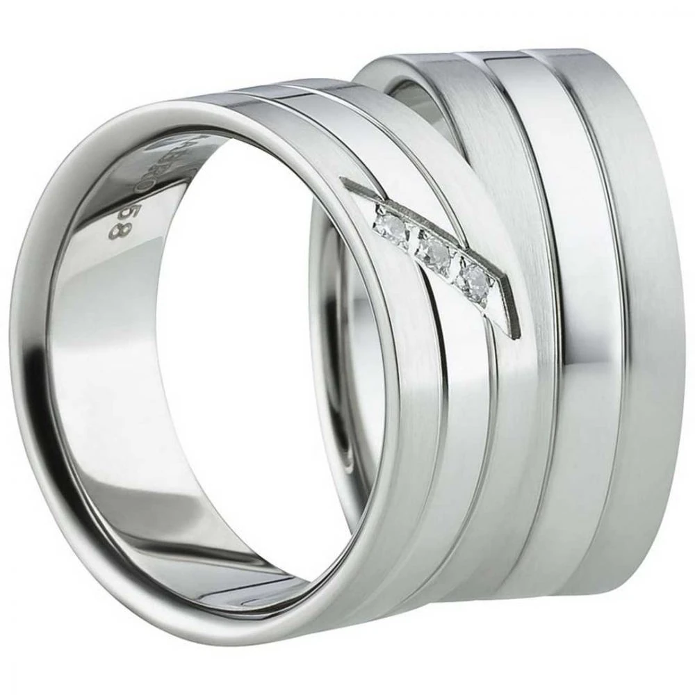 Partnerringe Edelstahl AB1132-AB1133 und Gravur