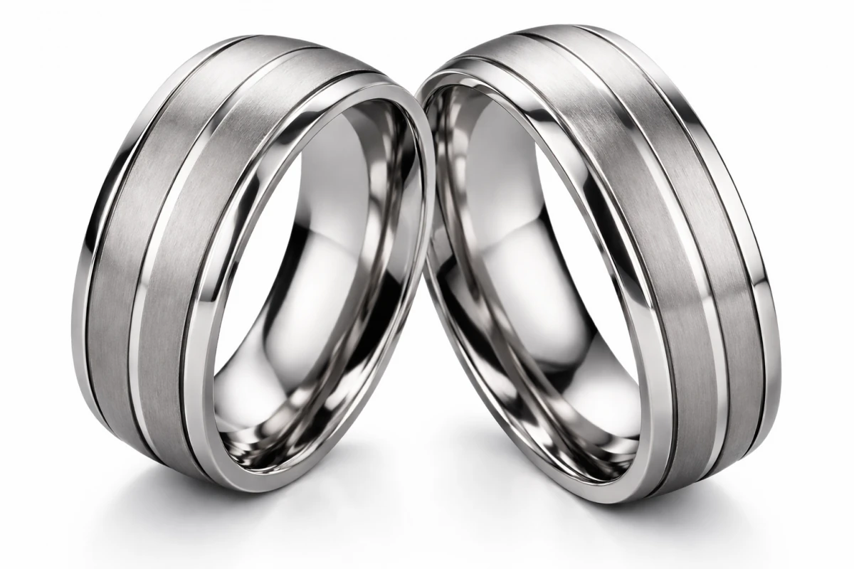 Titanringe T037 ohne Stein mit Gravur