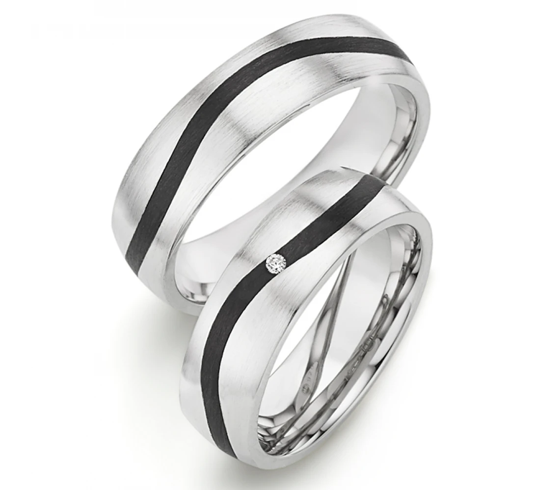 Silber Carbonring SR1936/SR1937 mit W/Si 0,015 CT Diamant Silber Carbonring SR1936/SR1937 mit W/Si 0,015 CT Diamant