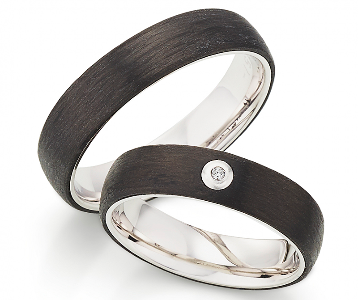 Silber Carbonring SR1946/SR1947 mit W/Si 0,015 CT Diamant