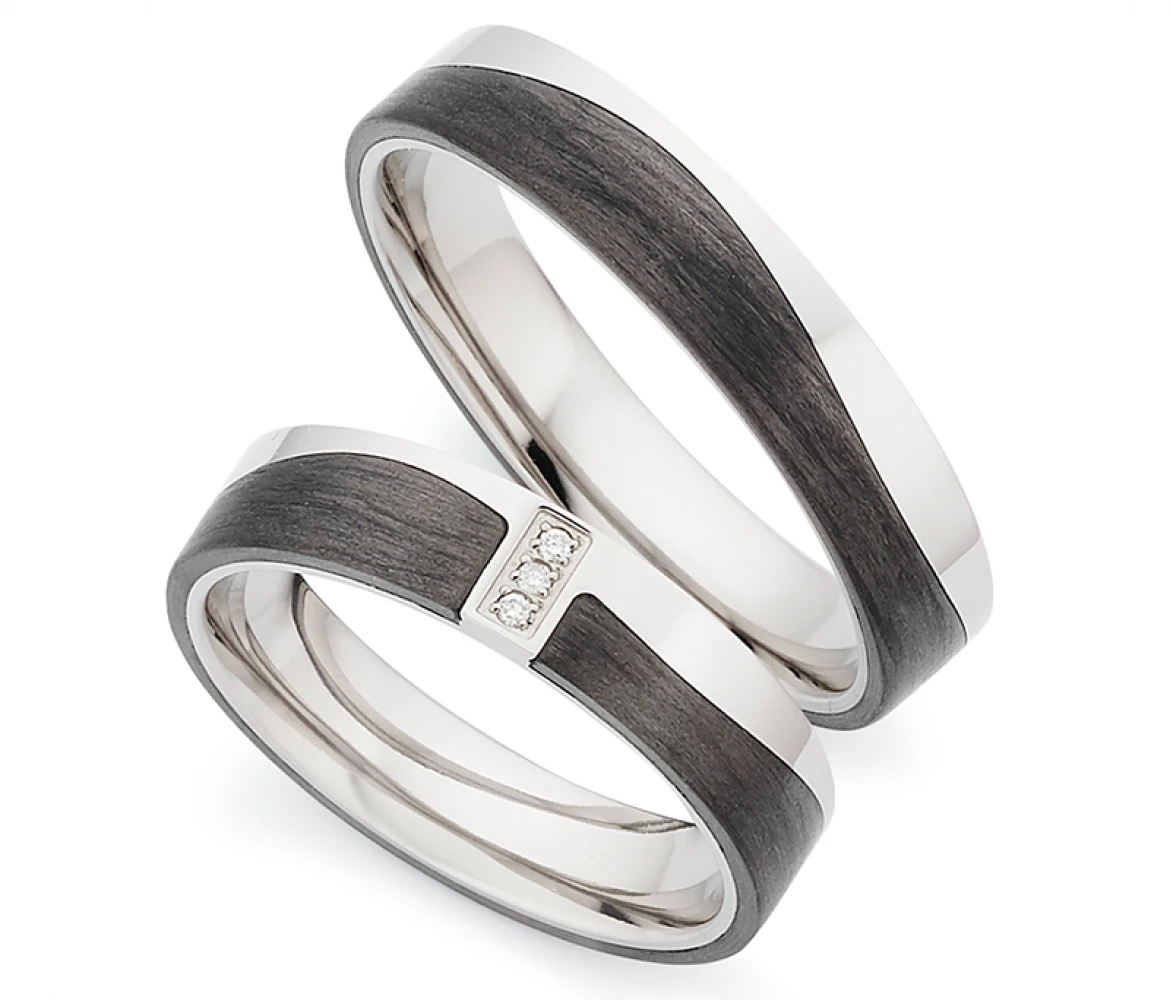 Titan Carbonring AB4110+111 mit W/Si 0,015 CT Diamant Titan Carbonring AB4110+111 mit W/Si 0,015 CT Diamant