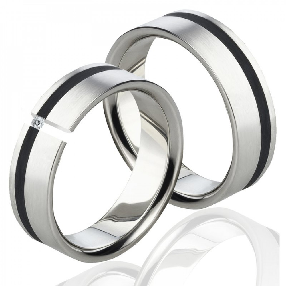 Titanringe LUC70 mit Diamant Titanringe LUC70 mit Diamant