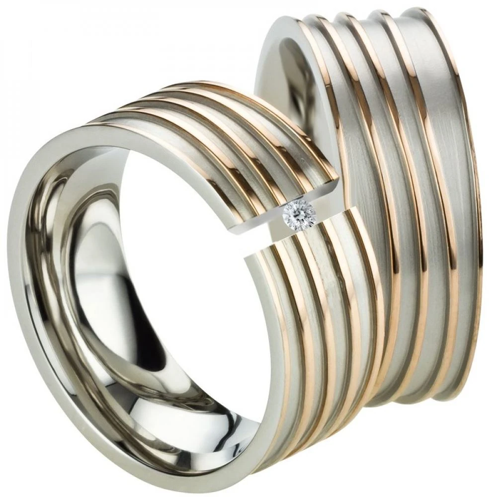 Edelstahlringe LUC10 mit Diamant