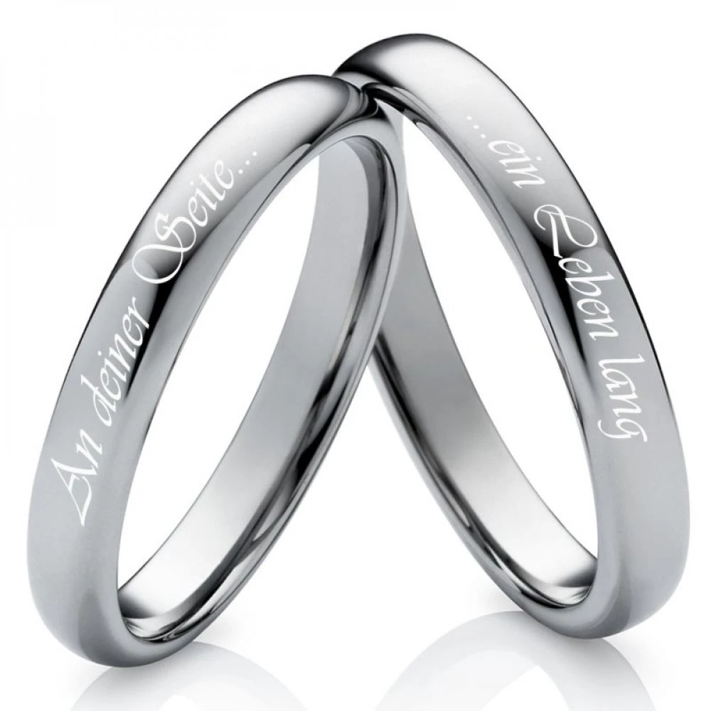 Wolframring W748 mit Zirkonia oder Diamant und Außengravur