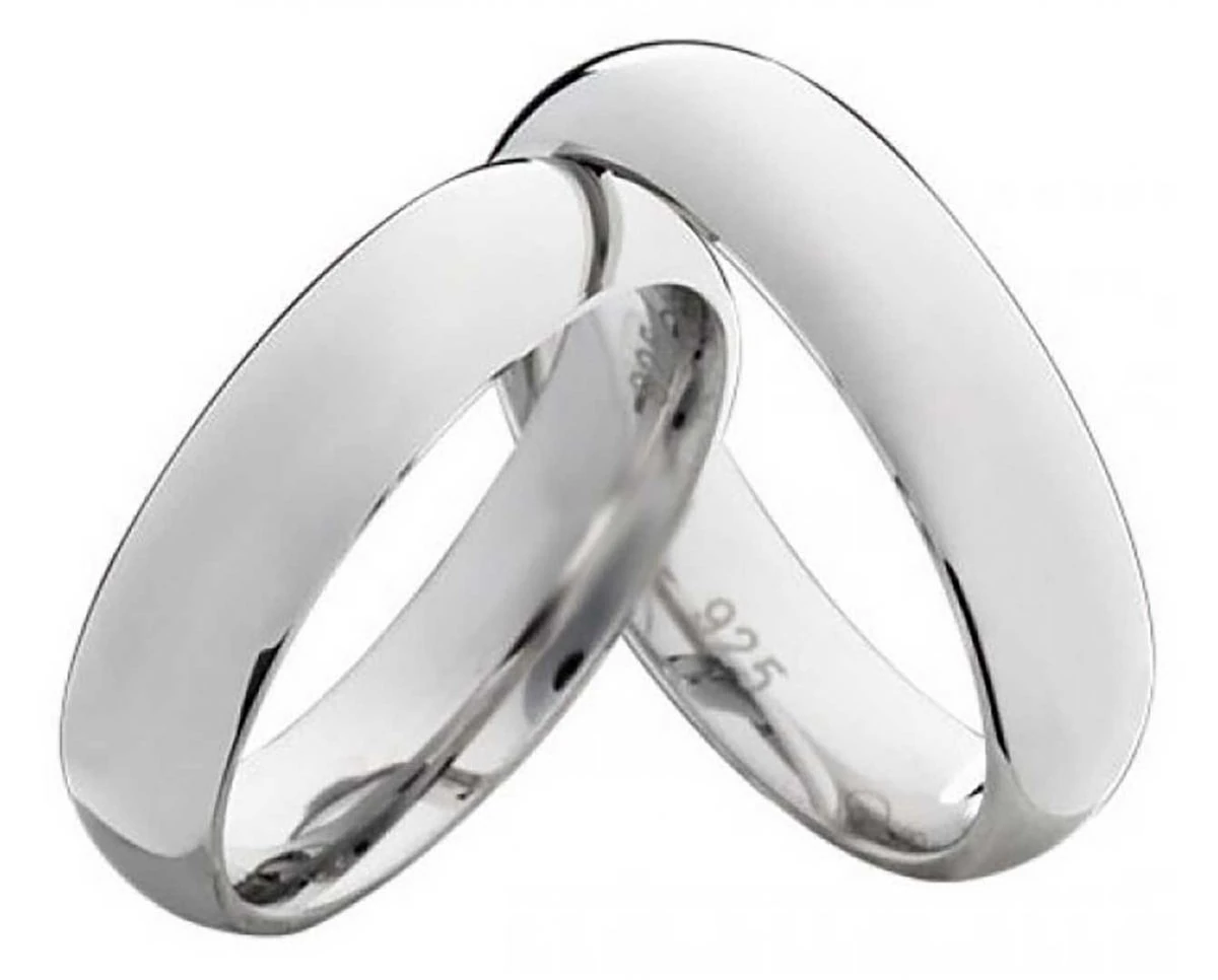 Partnerringe Silberringe PS800 ohne Stein, polierte Oberfläche, schlicht und edel