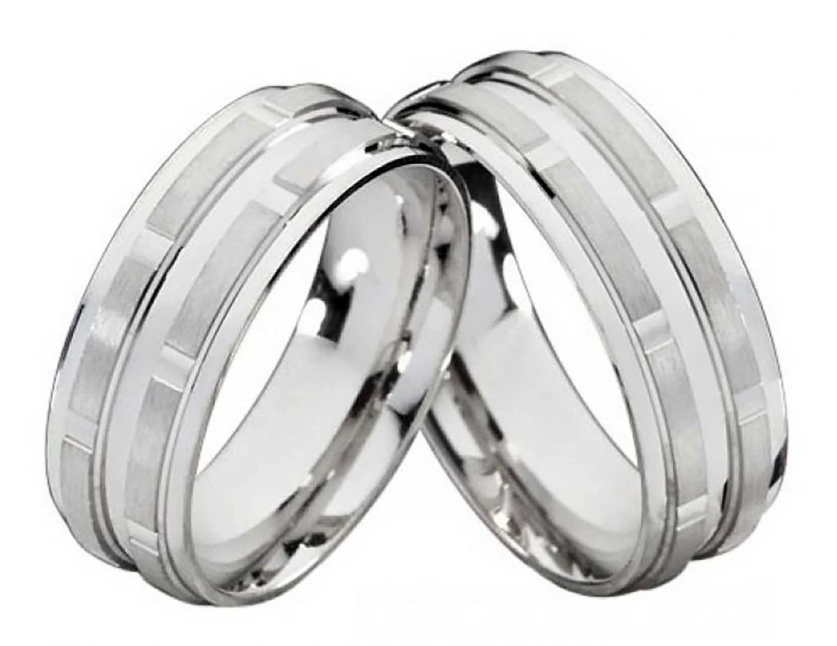 Rings-and-More Partnerringe Silberringe PS805 ohne Stein und Muster in Oberflaeche