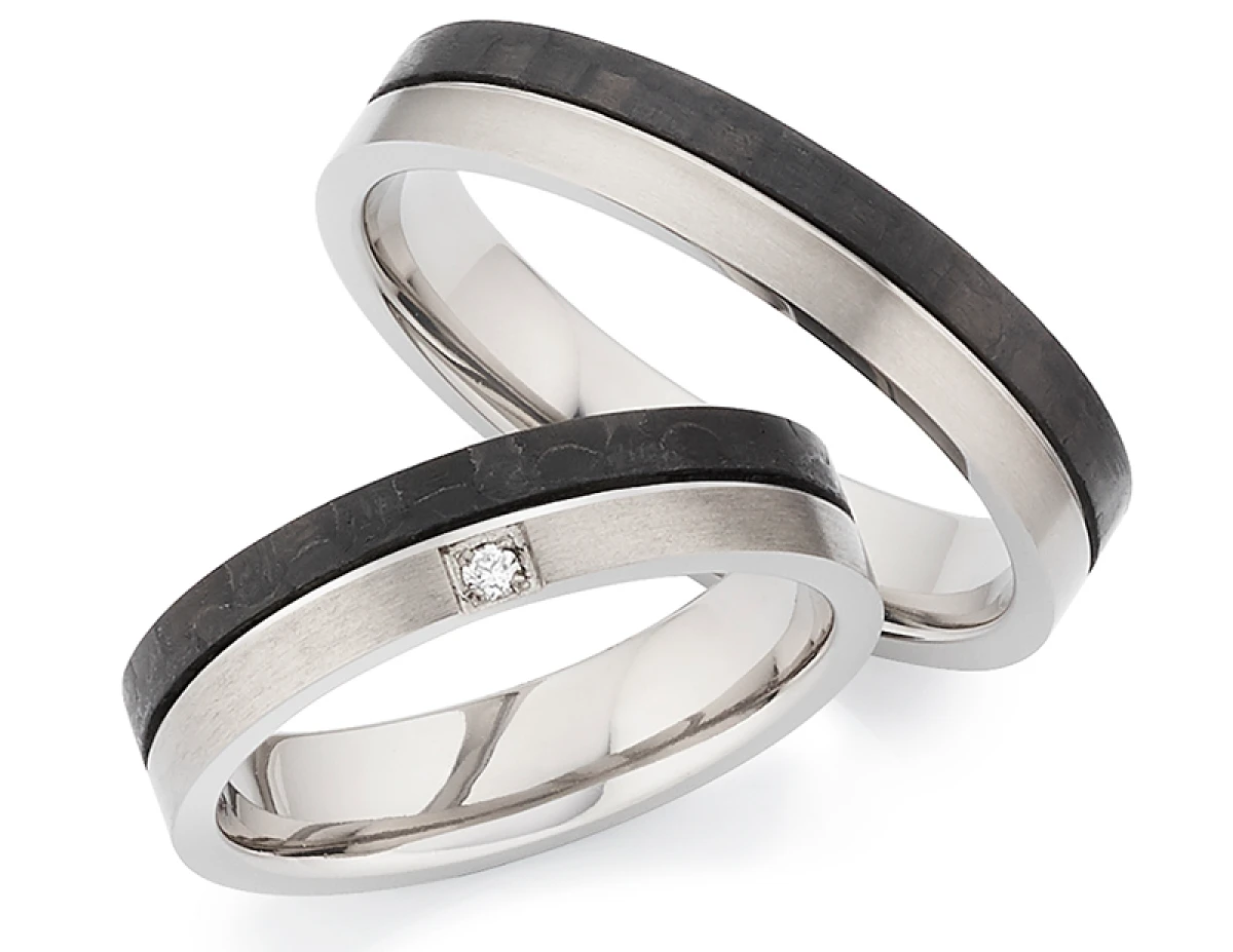 Titan Carbonring AB4100+101 mit W/Si 0,010 CT Diamant Titan Carbonring AB4100+101 mit W/Si 0,010 CT Diamant