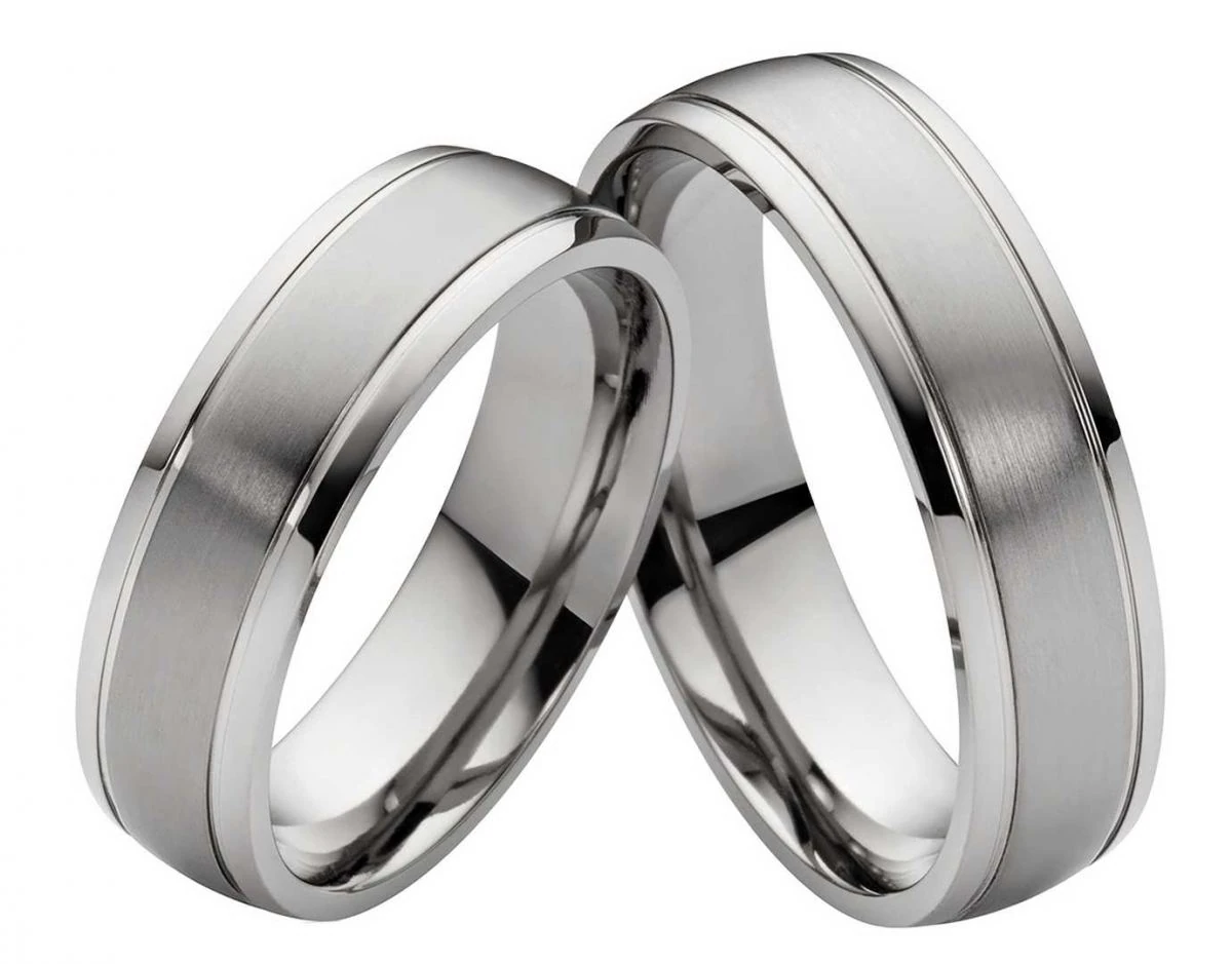 Titanringe T035 ohne Stein mit Gravur