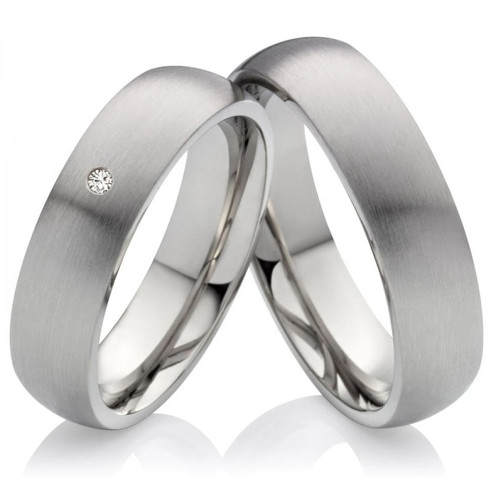 Titanringe MOR14 mit Zirkonia oder Diamant