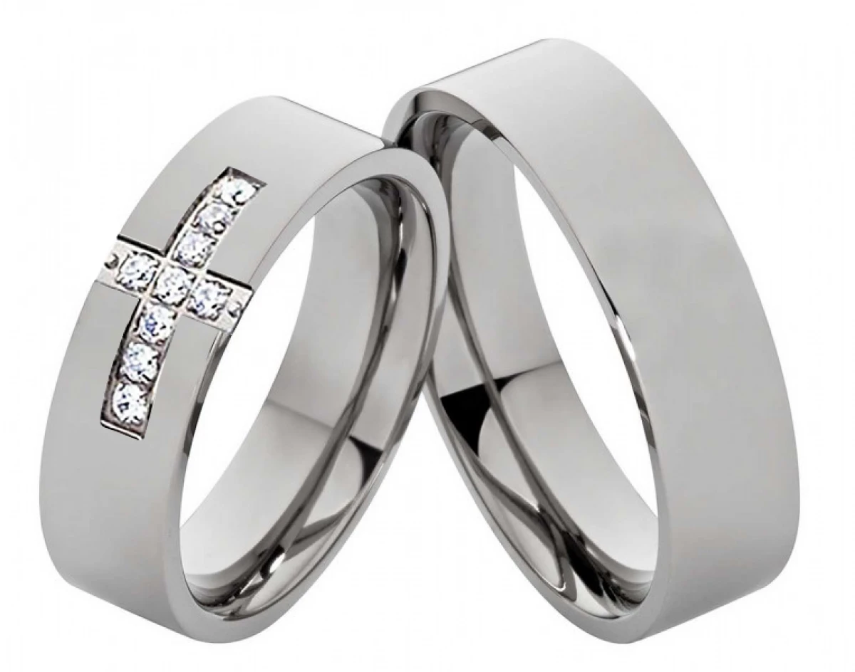 Partnerringe Titanringe PT015 mit Zirkonias