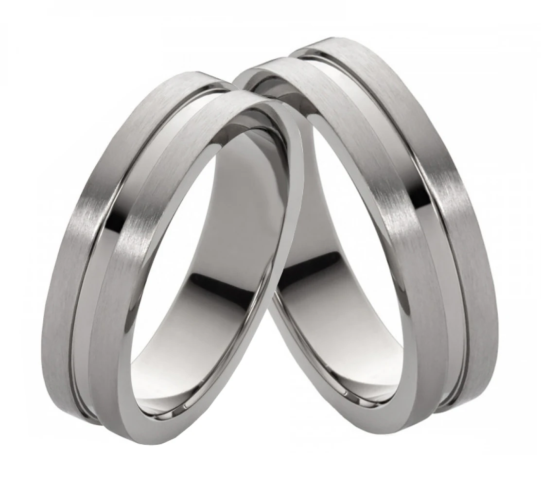 Titanringe T034 ohne Stein mit Gravur