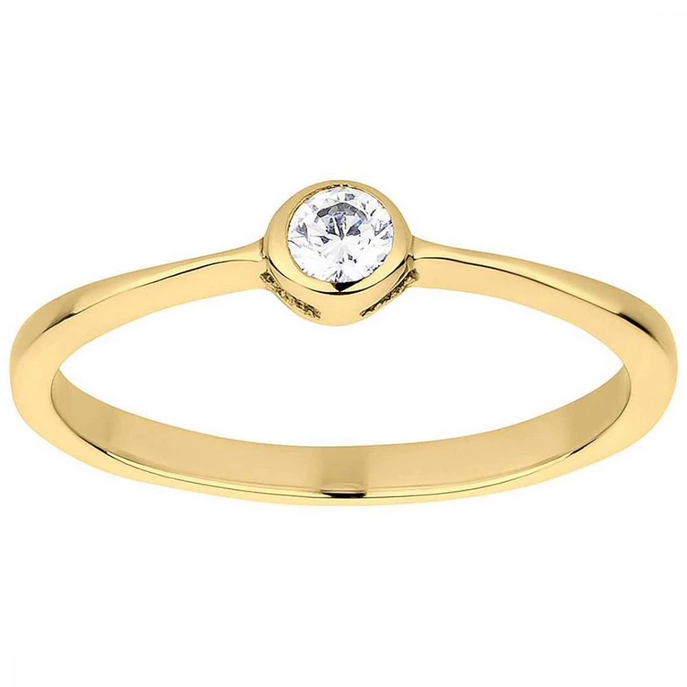 Verlobungsring Damenring AB3462 mit Goldfarbiger Beschichtung