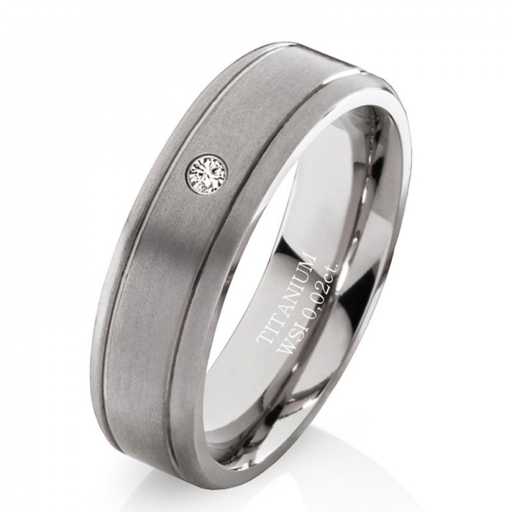 Damenring Titanring DTB4 mit Stein und Gravur Damenring Titanring DTB4 mit Stein und Gravur