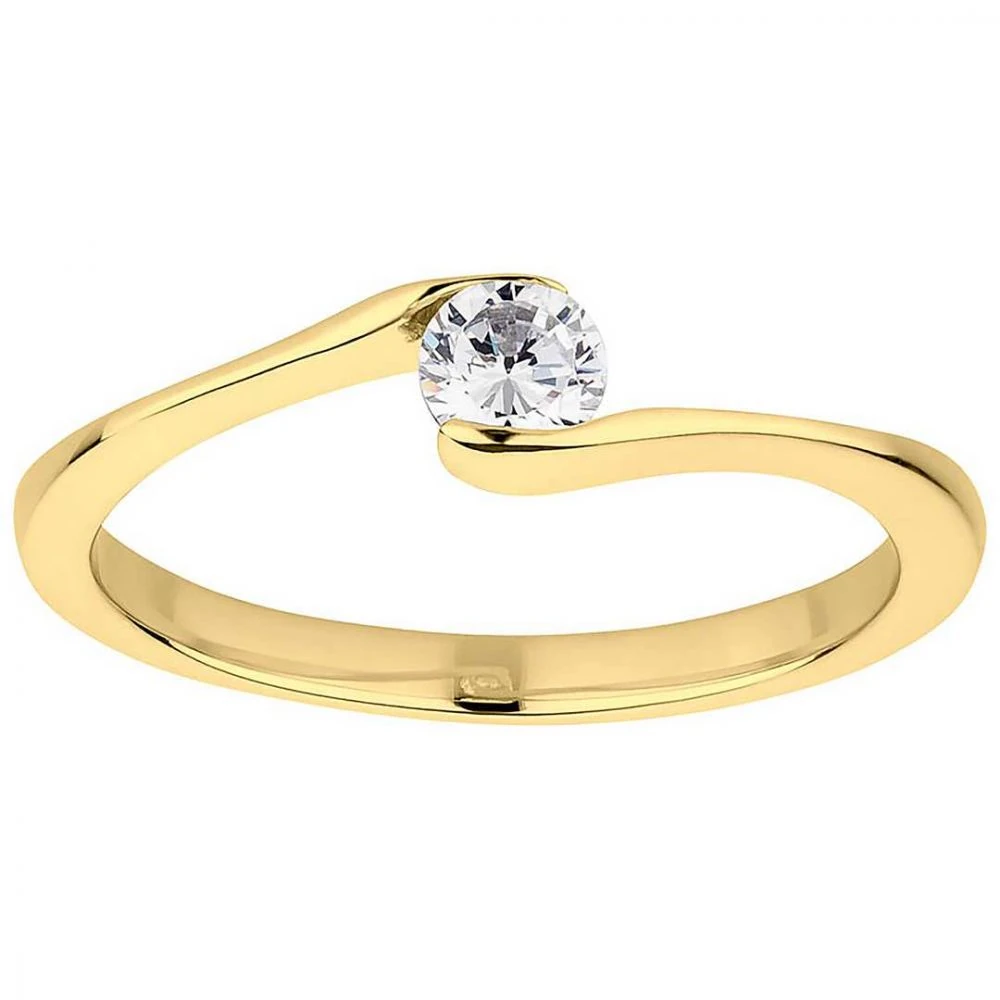 Verlobungsring Damenring AB3430 mit Goldfarbiger Beschichtung