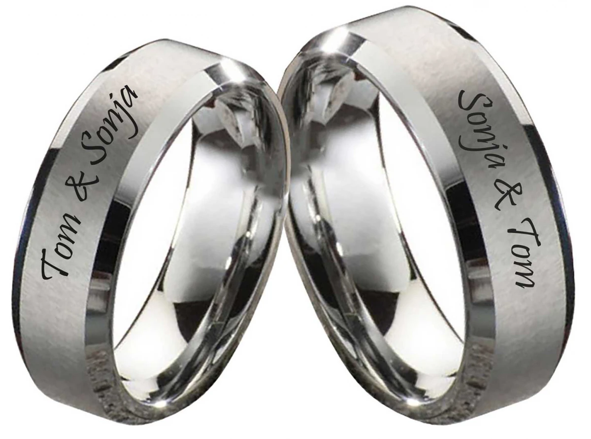 Wolframring W127 ohne Stein mit Außengravur