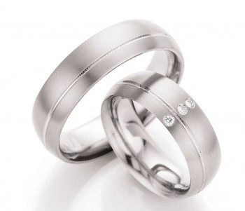 Trauringe aus Titan 77/07100+77/07100 mit Diamanten