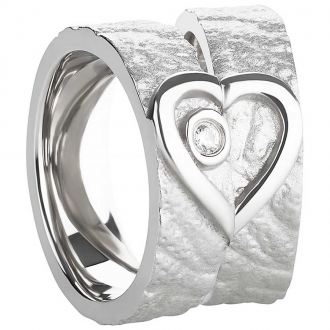 Partnerringe Edelstahl AB3408-AB3409 mit Herz
