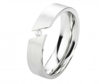 Damenring Edelstahl DE034 mit Zirkonia