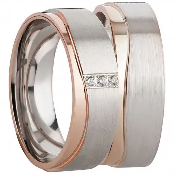 Edle bicolor Ringe aus 925er Sterling Silber SR986-SR987