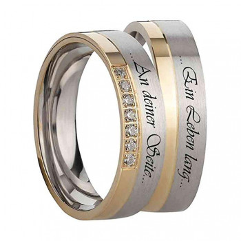 Bicolor Sterling Silberring SR992-SR993g