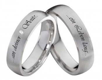 Partnerringe Silberringe PS920 mit Zirkonia und Außengravur