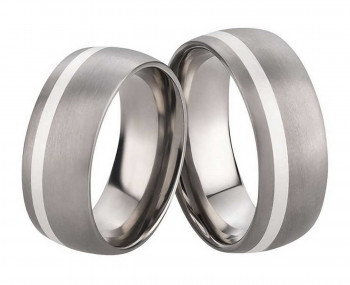 Partnerringe Titanringe mit Silberringe PT071