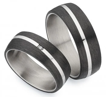 Titan Carbonring AB4642+43 mit W/Si 0,010 CT Diamant