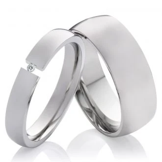 Edelstahlringe LUC31 mit Diamant