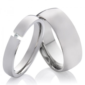 Edelstahlringe LUC31 mit Diamant